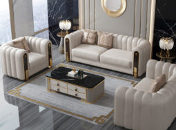 PK831 – Sofa phòng khách màu trắng kem hiện đại