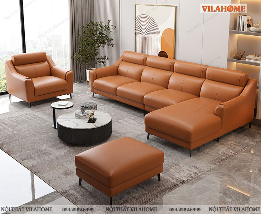 Sofa da Thái Bình giá rẻ GDF166