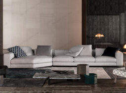 GV514 – Sofa vải màu xám hiện đại