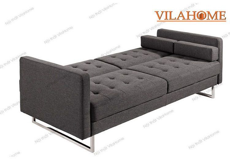 Mẫu 3: Ghế sofa inox đôn với thiết kế chữ nhật cùng chất liệu vải thô chắc chắn