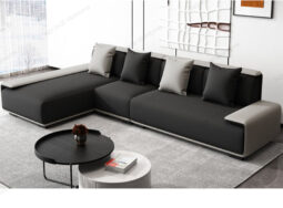 GV507 – Ghế sofa bọc vải màu đen xám