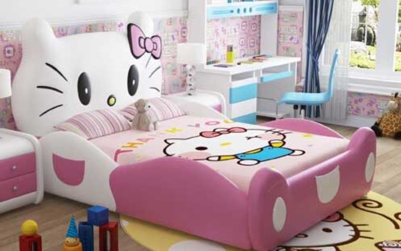 Giường ngủ đẹp cho con gái phong cách hiện đại