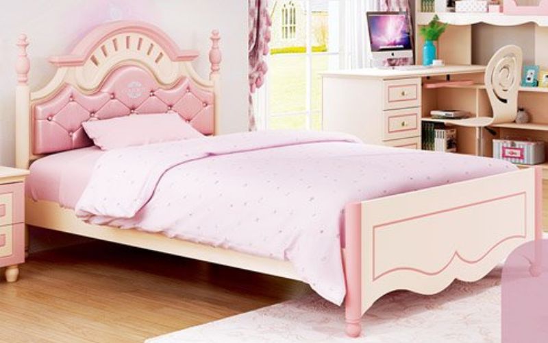 Giường ngủ đẹp cho con gái phong cách tân cổ điển