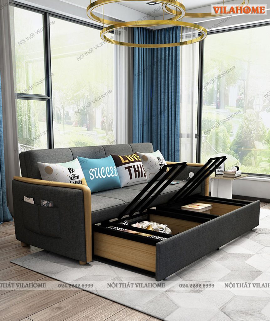 Giường sofa màu đen S906