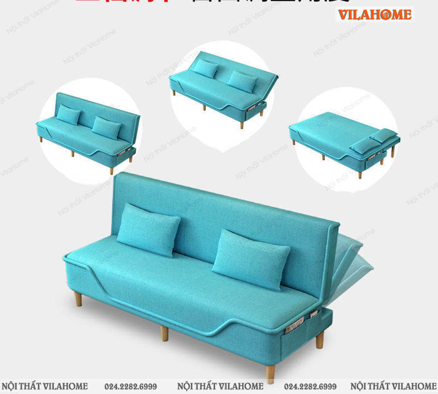 Giường sofa màu xanh NB127