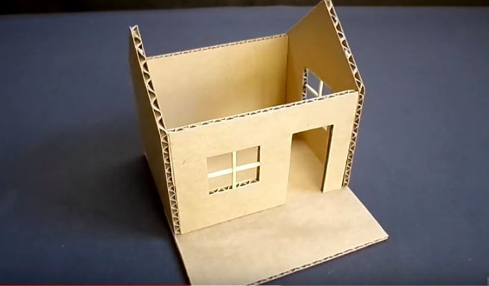 cách làm nhà bằng thùng giấy đơn giản
