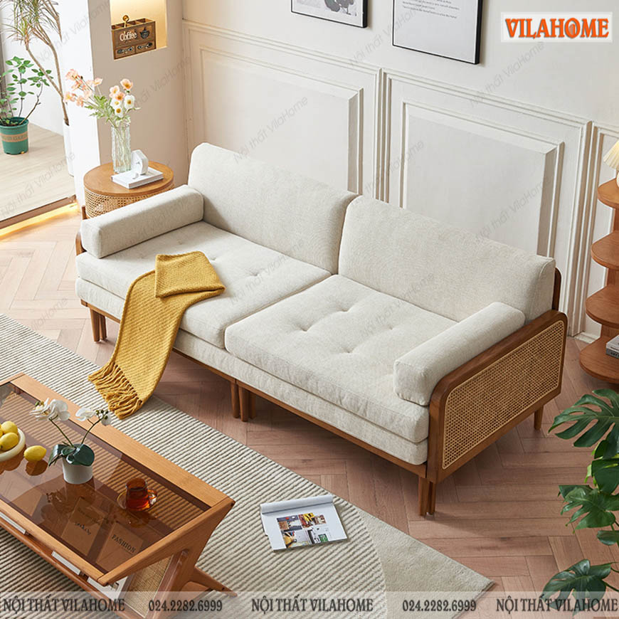 Sofa giường gỗ thông minh màu trắng NG108