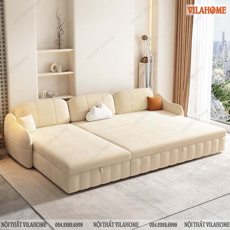 Sofa giường lớn màu be - NS151