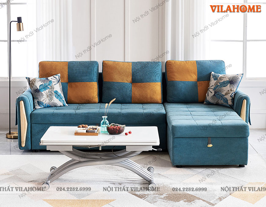 Mẫu ghế sofa giường màu xanh mã 5038