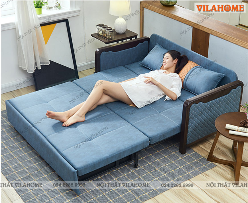 Sofa bed màu xanh mã S907