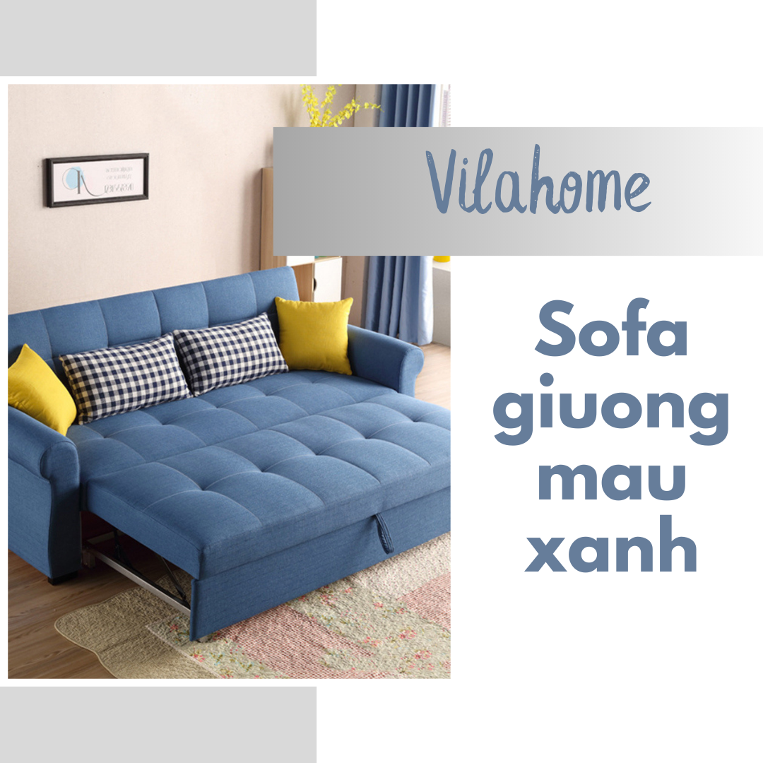 sofa giường màu xanh