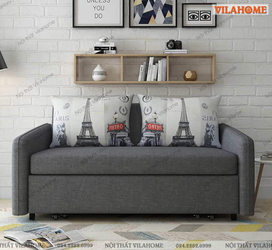 Mẫu 8: Ghế Sofa Giường Nỉ Thông Minh Giá Rẻ – S904