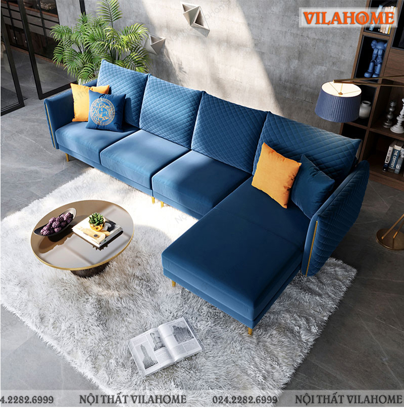 Sofa vải góc chữ L đơn giản GV513