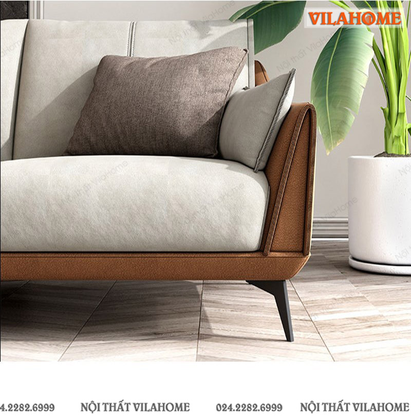Sofa vải màu nâu xám dáng văng GV506