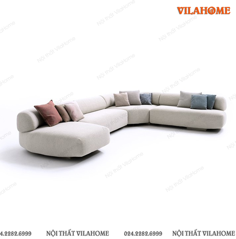 Sofa vải màu trắng hiện đại GV511