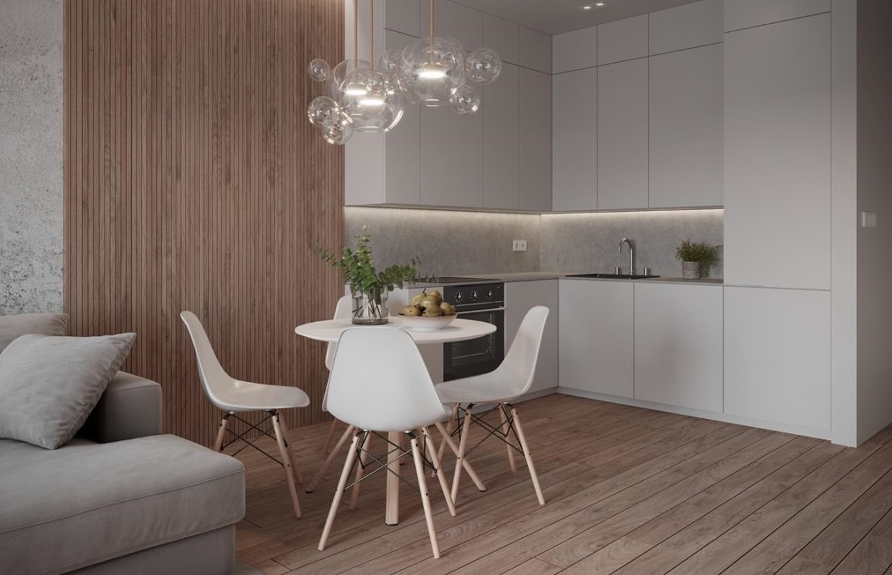 Thiết kế nội thất bếp đơn giản hiện đại cho chung cư
